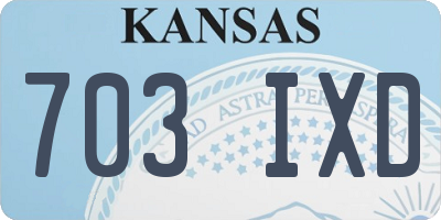 KS license plate 703IXD