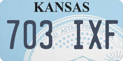 KS license plate 703IXF