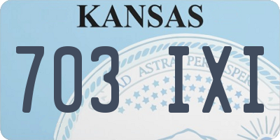 KS license plate 703IXI