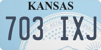 KS license plate 703IXJ