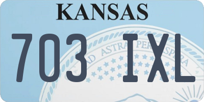 KS license plate 703IXL