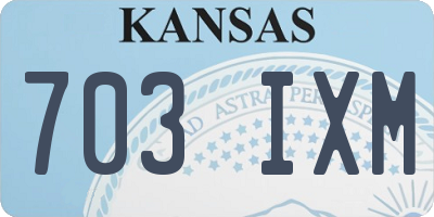 KS license plate 703IXM