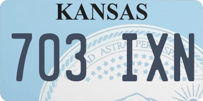 KS license plate 703IXN