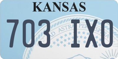 KS license plate 703IXO