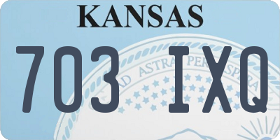 KS license plate 703IXQ