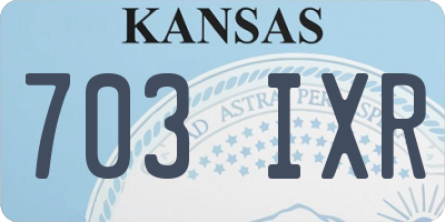 KS license plate 703IXR