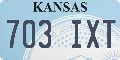 KS license plate 703IXT