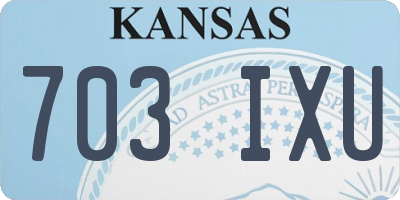KS license plate 703IXU