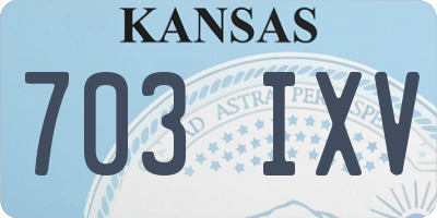 KS license plate 703IXV