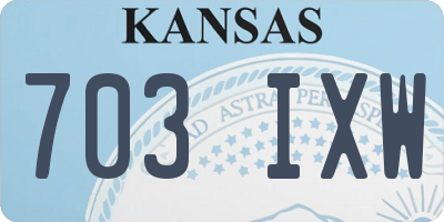 KS license plate 703IXW