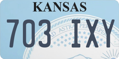 KS license plate 703IXY