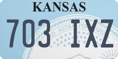 KS license plate 703IXZ