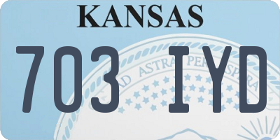 KS license plate 703IYD
