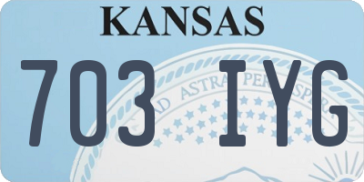 KS license plate 703IYG