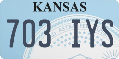 KS license plate 703IYS
