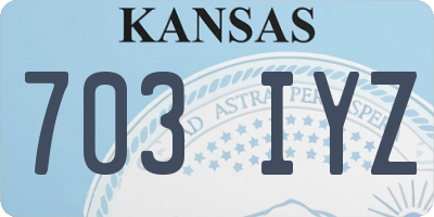 KS license plate 703IYZ