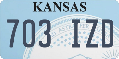 KS license plate 703IZD
