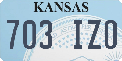 KS license plate 703IZO
