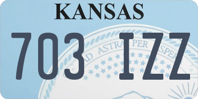 KS license plate 703IZZ