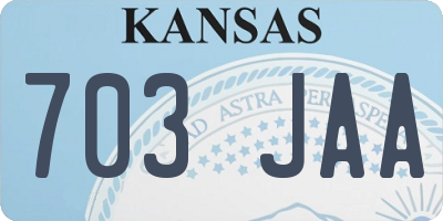 KS license plate 703JAA