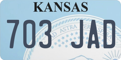 KS license plate 703JAD