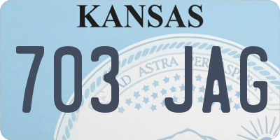 KS license plate 703JAG