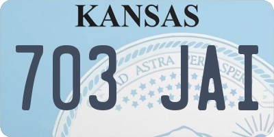 KS license plate 703JAI