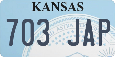 KS license plate 703JAP