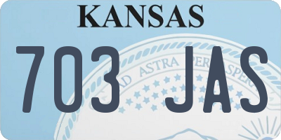 KS license plate 703JAS