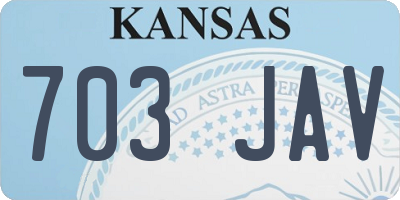 KS license plate 703JAV