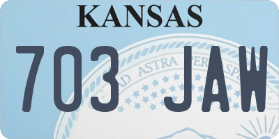 KS license plate 703JAW