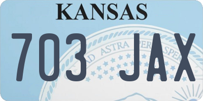 KS license plate 703JAX