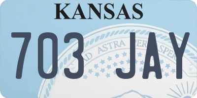 KS license plate 703JAY