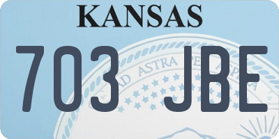 KS license plate 703JBE