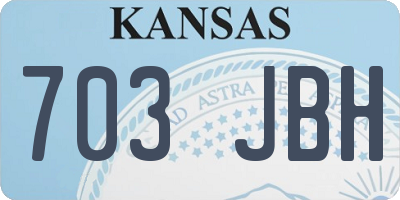 KS license plate 703JBH