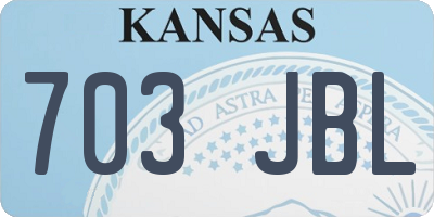 KS license plate 703JBL