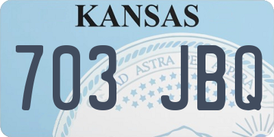 KS license plate 703JBQ
