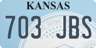 KS license plate 703JBS