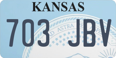 KS license plate 703JBV