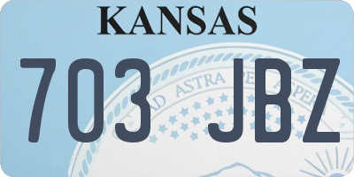 KS license plate 703JBZ