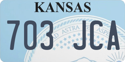 KS license plate 703JCA