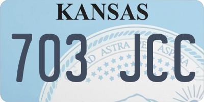 KS license plate 703JCC