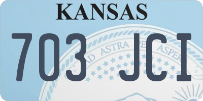 KS license plate 703JCI