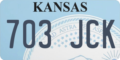 KS license plate 703JCK