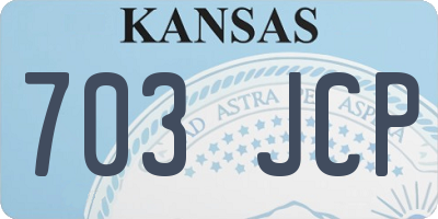 KS license plate 703JCP