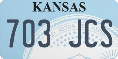 KS license plate 703JCS