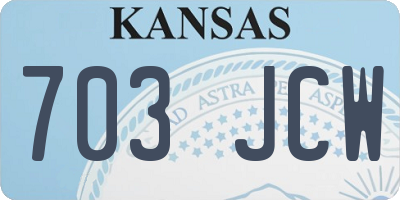 KS license plate 703JCW