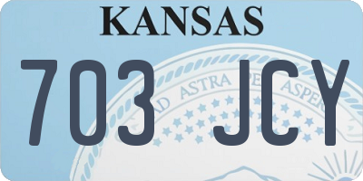 KS license plate 703JCY