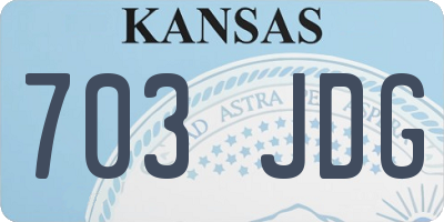 KS license plate 703JDG