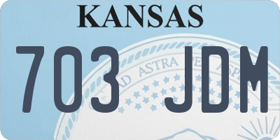 KS license plate 703JDM